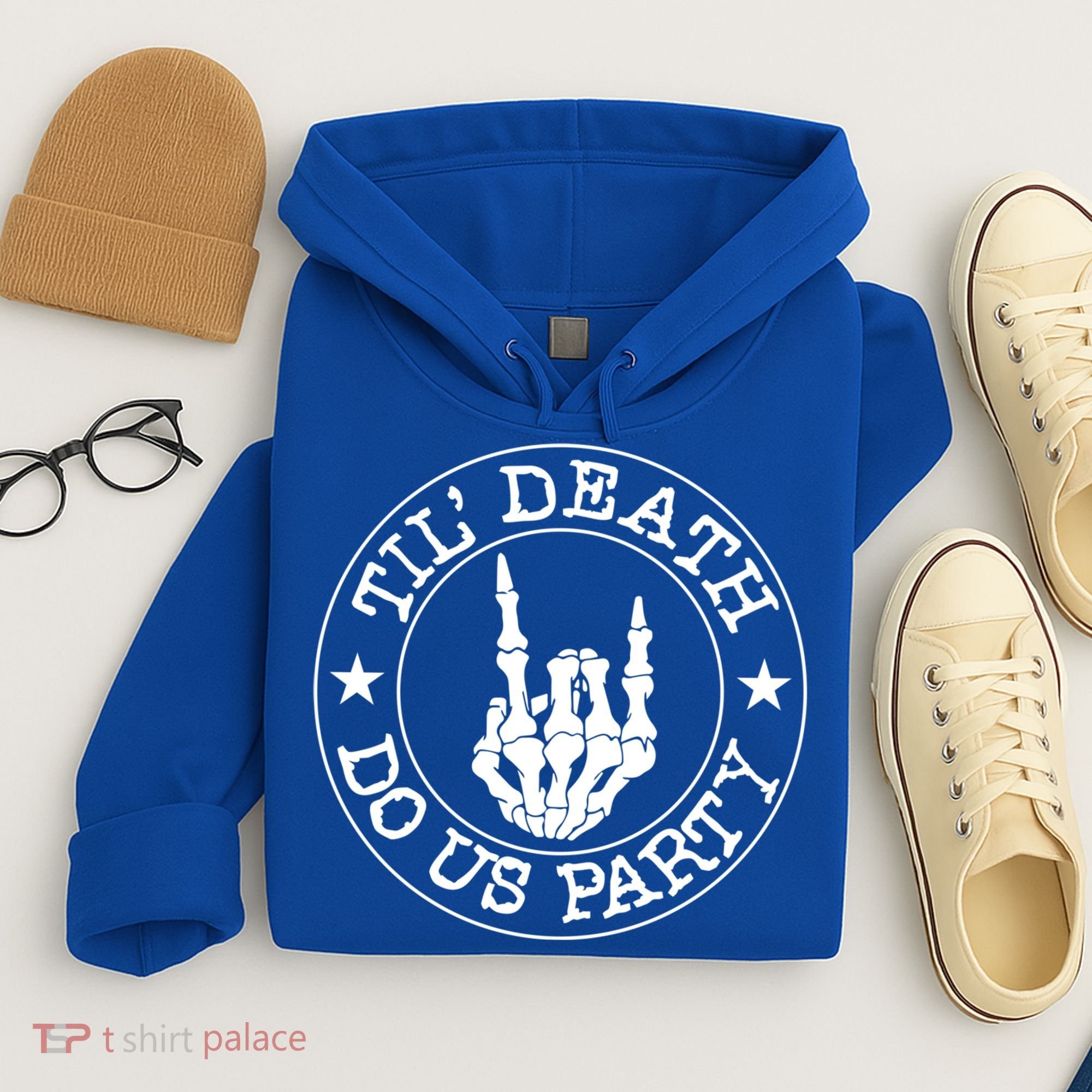 Til Death Do Us Party Skeleton Hand Gothic Bachelorette Cool Gift Hoodie