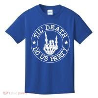 Til Death Do Us Party Skeleton Hand Gothic Bachelorette Cool Gift Kids T-Shirt thumb 0