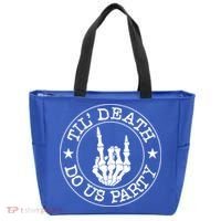Til Death Do Us Party Skeleton Hand Gothic Bachelorette Cool Gift Tote Bag thumb 0