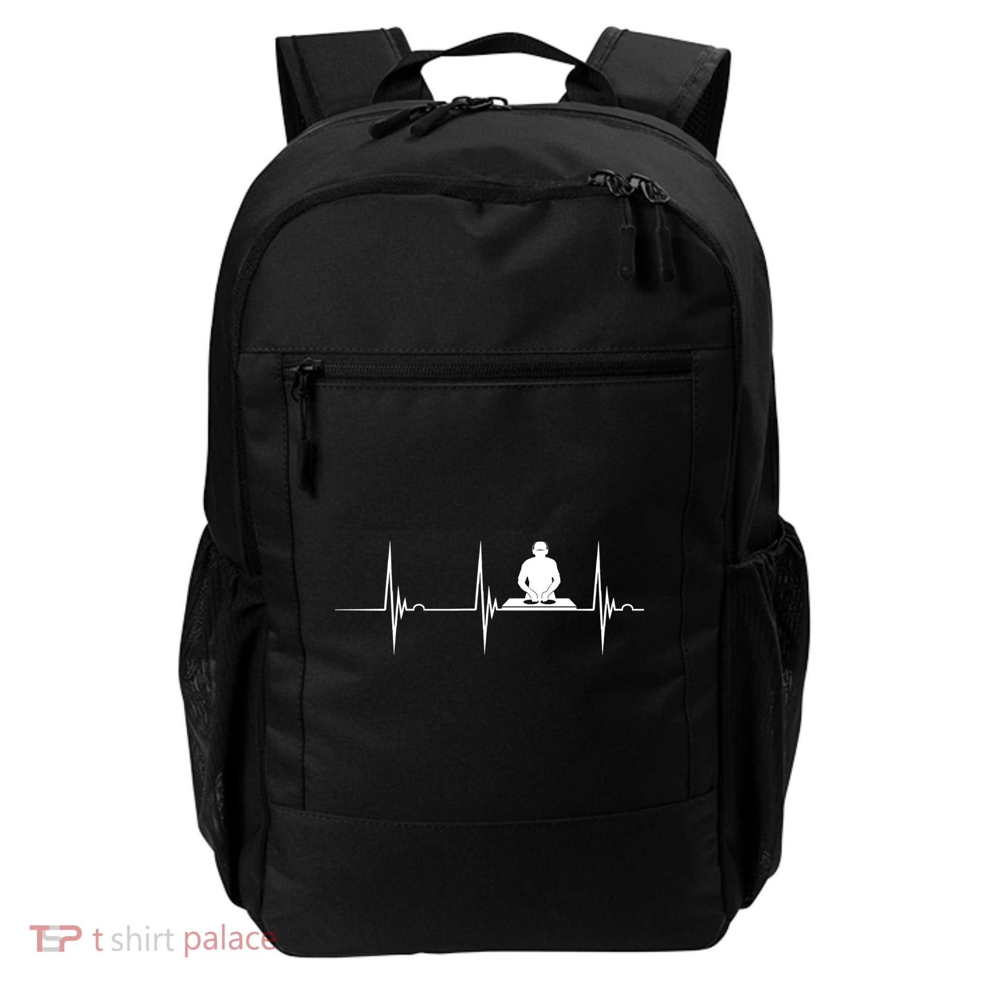 Turntable Dj Dance Music Heartbeat Ekg Pulse Dj Techno Gift Backpack