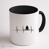 Turntable Dj Dance Music Heartbeat Ekg Pulse Dj Techno Gift Coffee Mug thumb 1