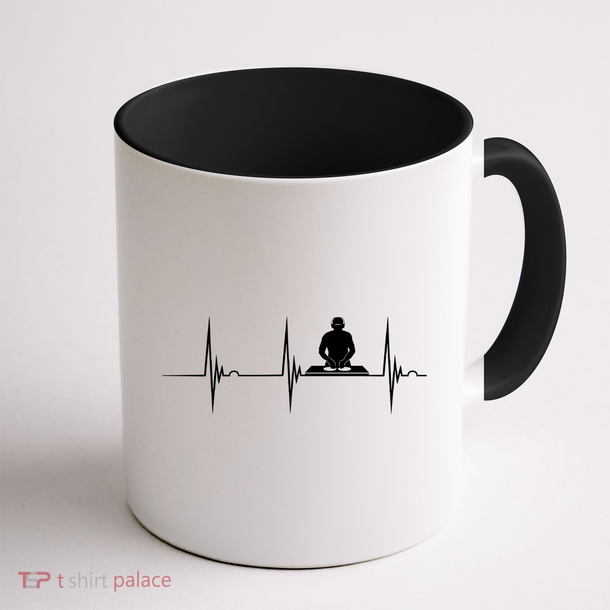 Turntable Dj Dance Music Heartbeat Ekg Pulse Dj Techno Gift Coffee Mug