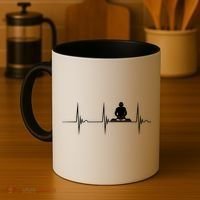 Turntable Dj Dance Music Heartbeat Ekg Pulse Dj Techno Gift Coffee Mug thumb 4