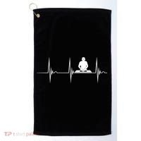 Turntable Dj Dance Music Heartbeat Ekg Pulse Dj Techno Gift Golf Towel thumb 0