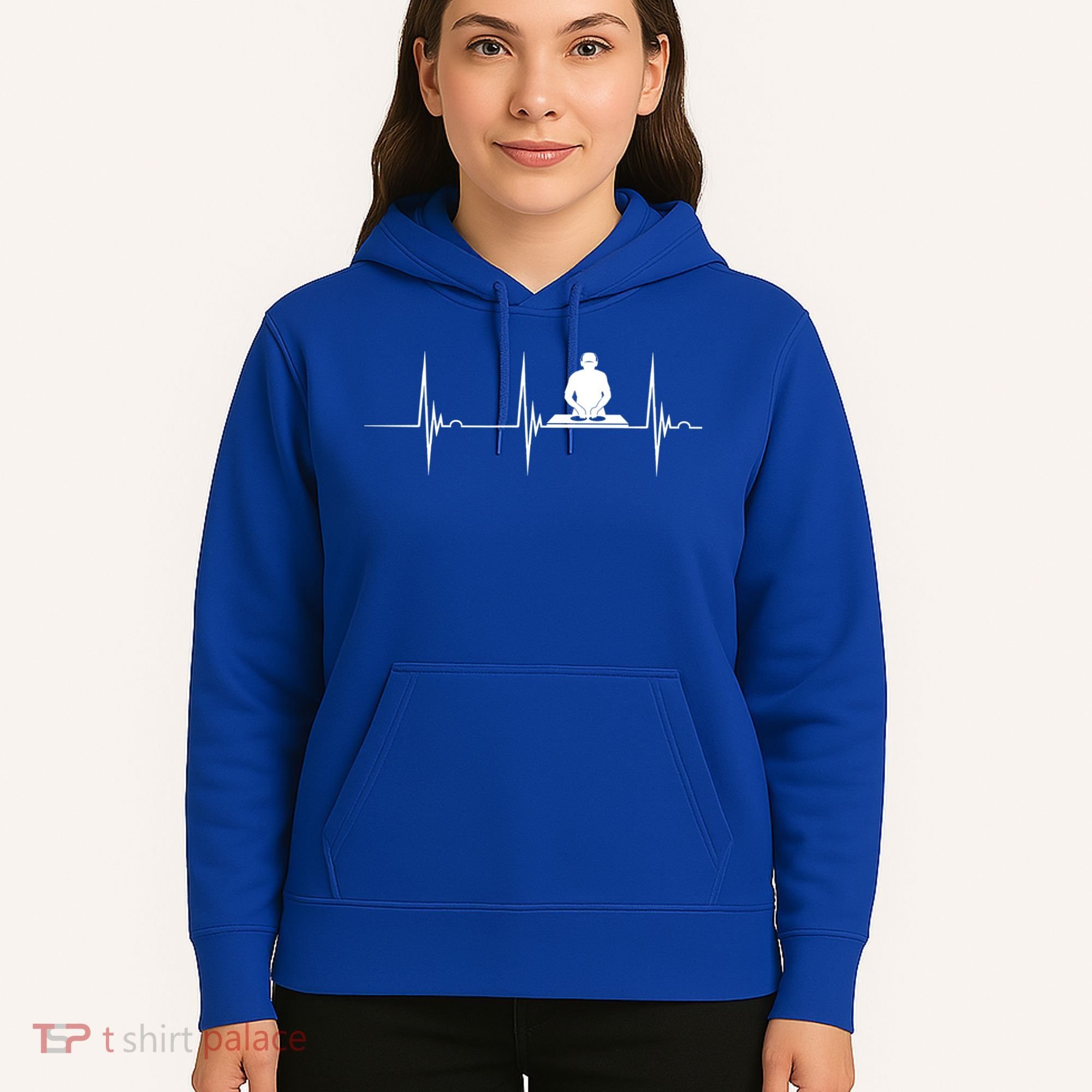 Turntable Dj Dance Music Heartbeat Ekg Pulse Dj Techno Gift Hoodie