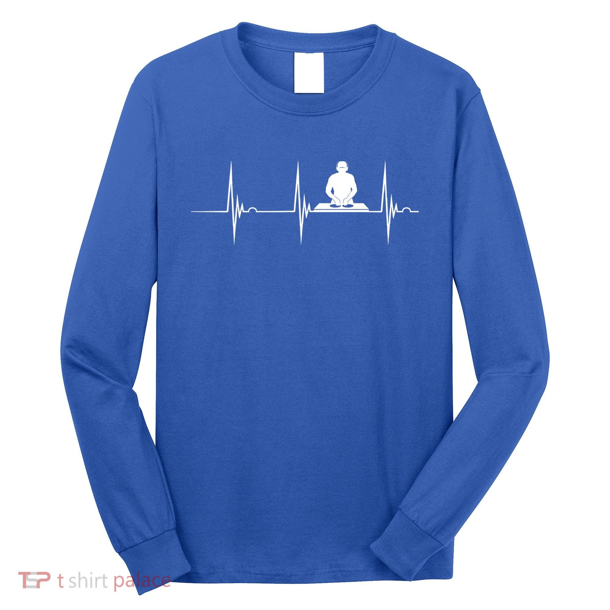 Turntable Dj Dance Music Heartbeat Ekg Pulse Dj Techno Gift Long Sleeve Shirt