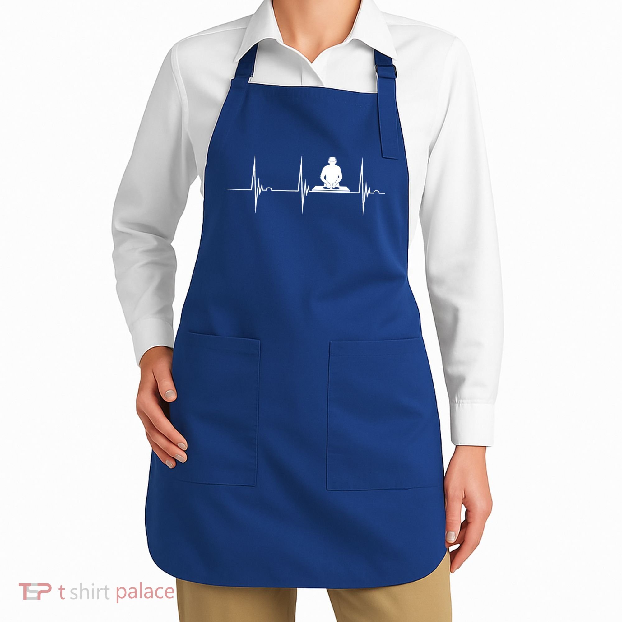 Turntable Dj Dance Music Heartbeat Ekg Pulse Dj Techno Gift Apron