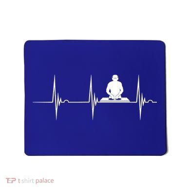 Turntable Dj Dance Music Heartbeat Ekg Pulse Dj Techno Gift Mousepad