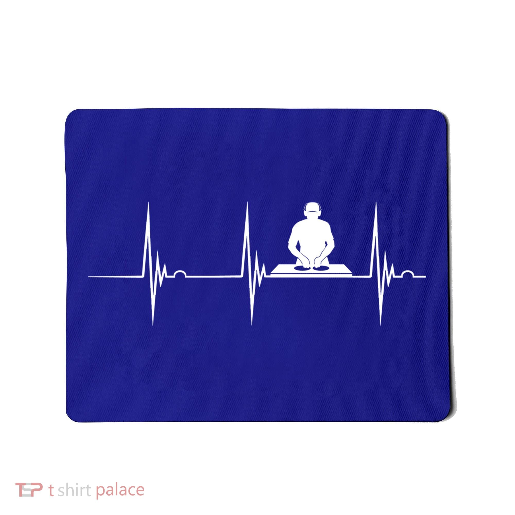 Turntable Dj Dance Music Heartbeat Ekg Pulse Dj Techno Gift Mousepad