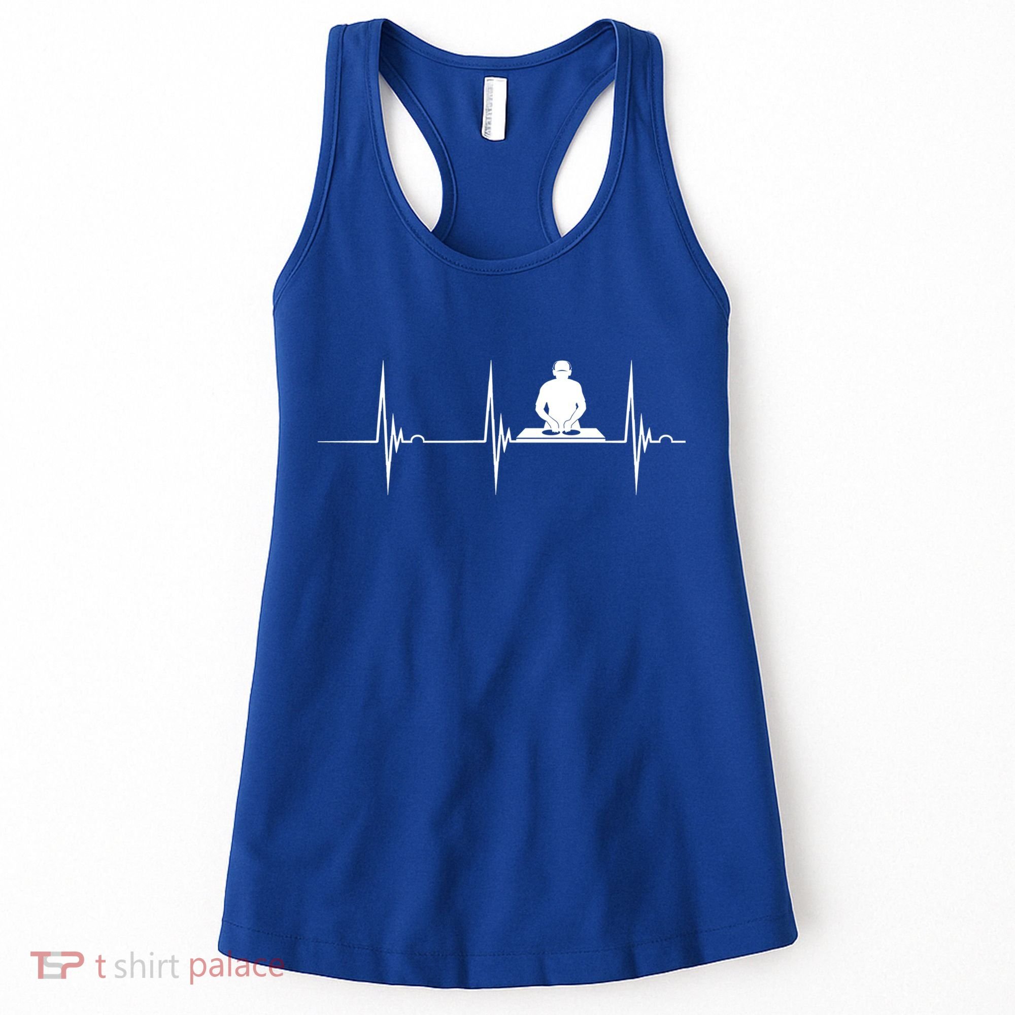 Turntable Dj Dance Music Heartbeat Ekg Pulse Dj Techno Gift Women's Tank Top