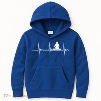 Turntable Dj Dance Music Heartbeat Ekg Pulse Dj Techno Gift Kids Hoodie thumb 0