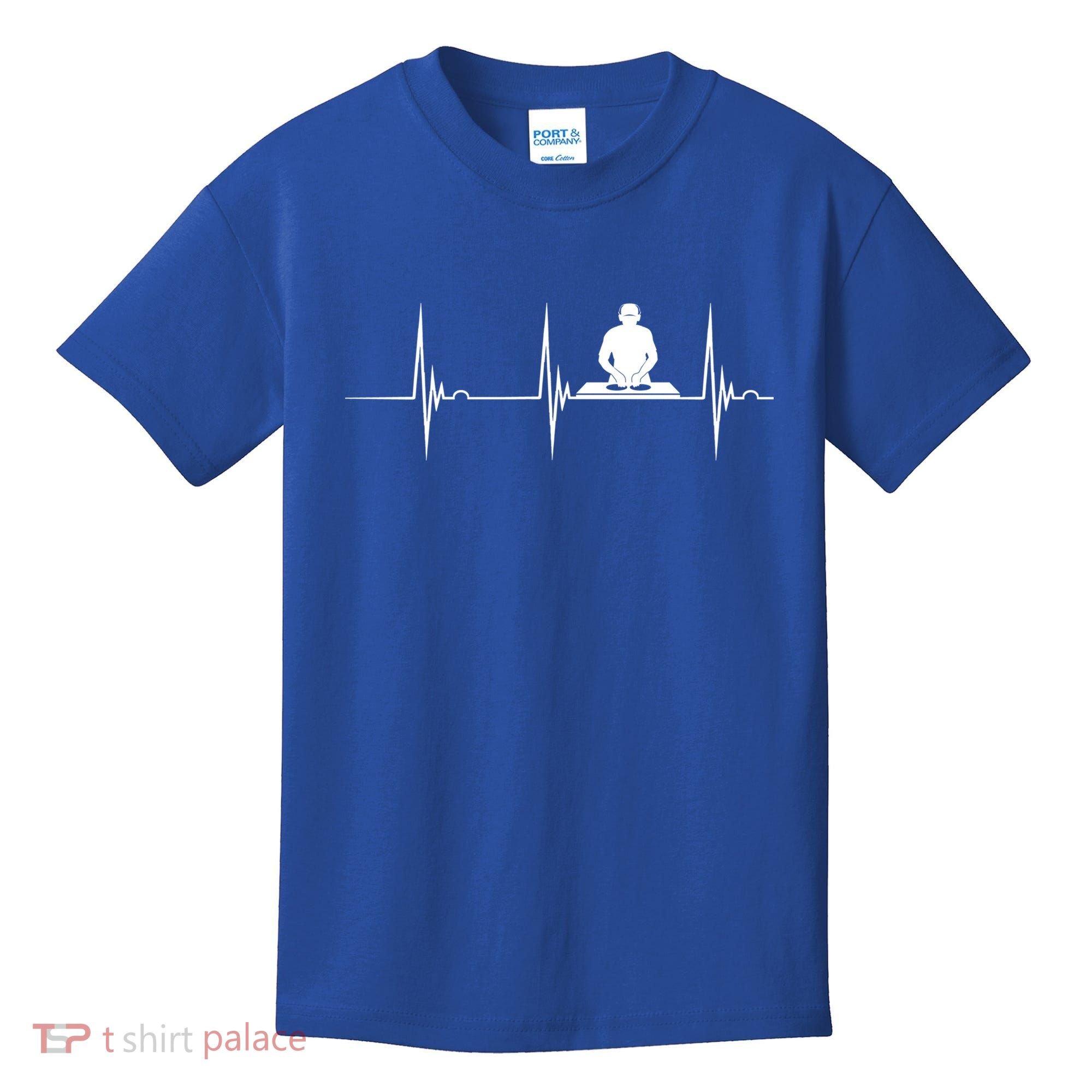 Turntable Dj Dance Music Heartbeat Ekg Pulse Dj Techno Gift Kids T-Shirt