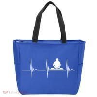 Turntable Dj Dance Music Heartbeat Ekg Pulse Dj Techno Gift Tote Bag thumb 0