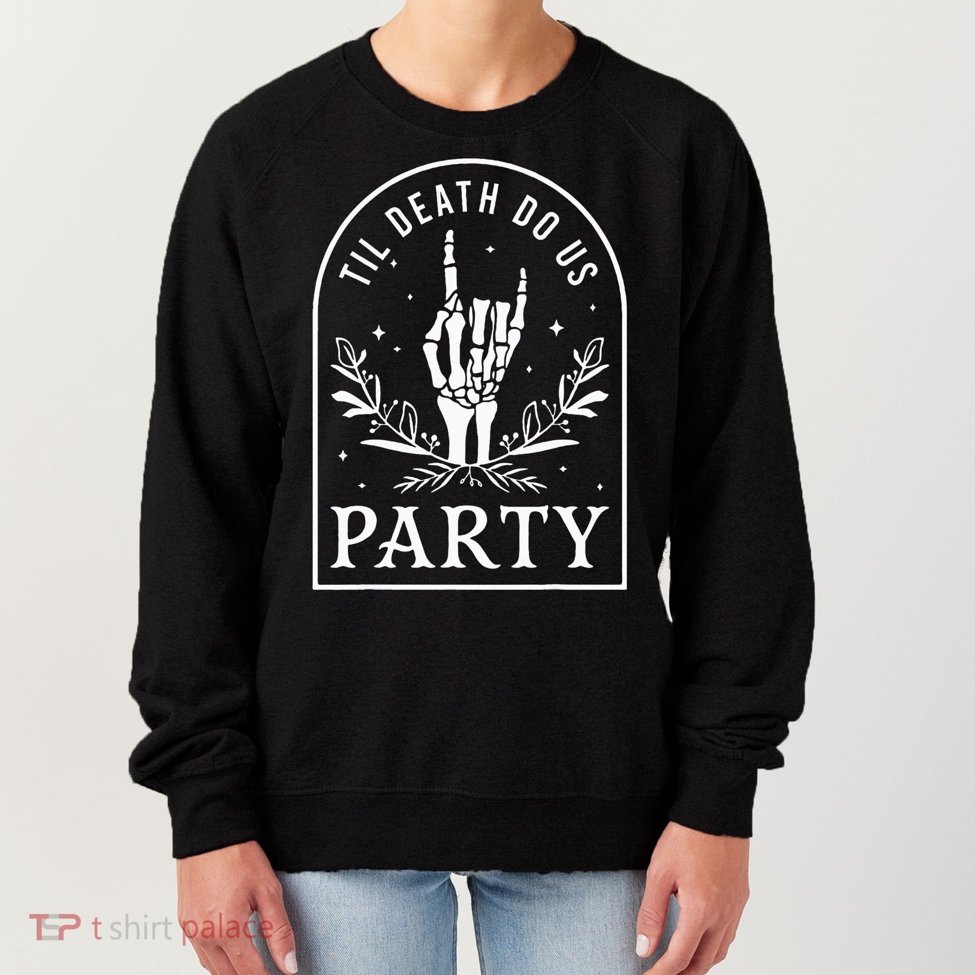 Til Death Do Us Party Retro Halloween Bachelorette Matching Women's Sweatshirt