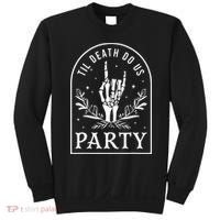 Til Death Do Us Party Retro Halloween Bachelorette Matching Sweatshirt thumb 0