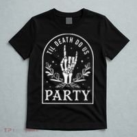 Til Death Do Us Party Retro Halloween Bachelorette Matching T-Shirt thumb 5