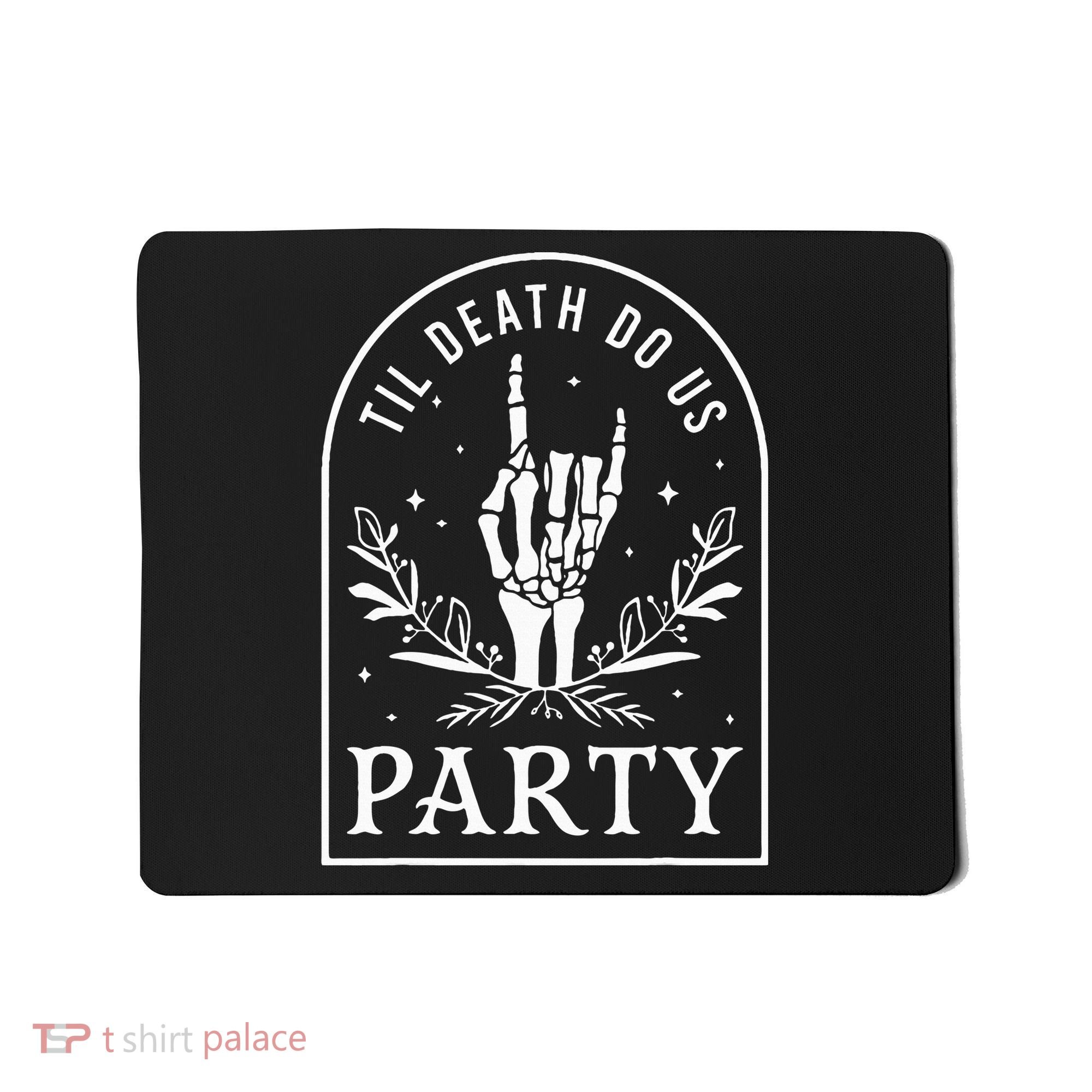 Til Death Do Us Party Retro Halloween Bachelorette Matching Mousepad