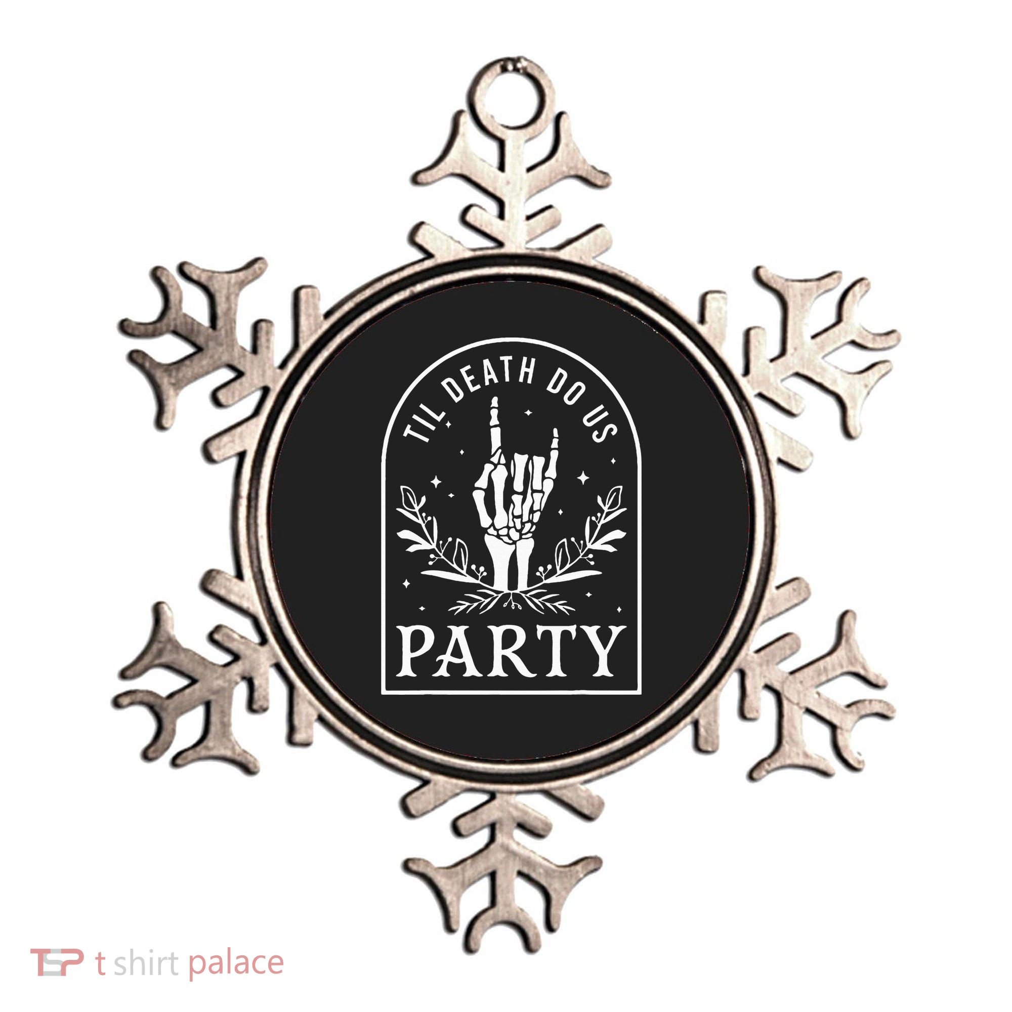 Til Death Do Us Party Retro Halloween Bachelorette Matching Ornament