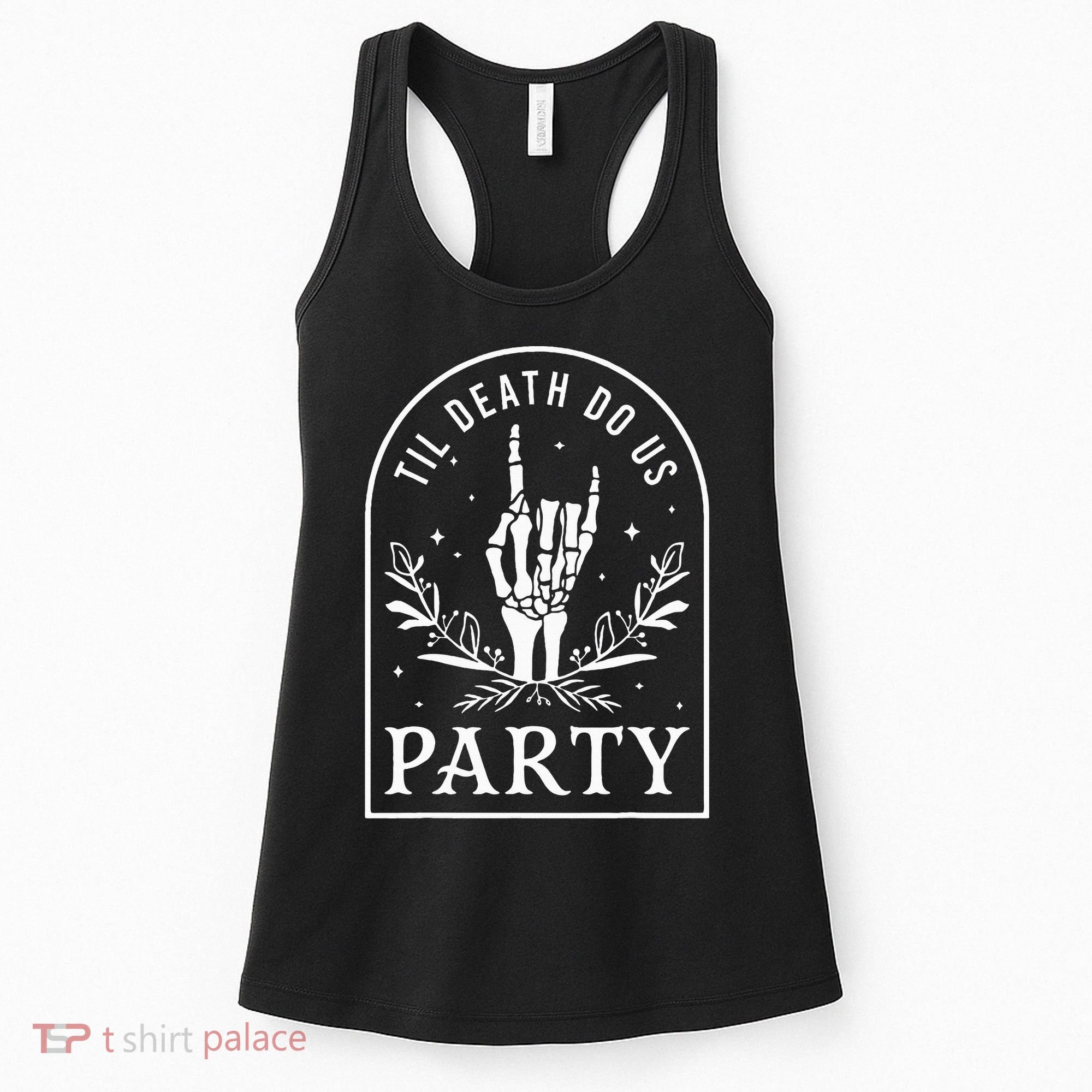 Til Death Do Us Party Retro Halloween Bachelorette Matching Women's Tank Top