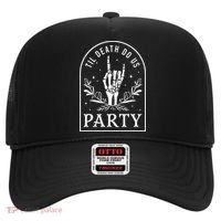 Til Death Do Us Party Retro Halloween Bachelorette Matching Hat thumb 0