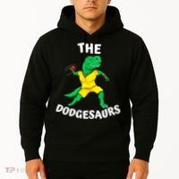 The Dodgesaurs Dodgeball Team Name Funny Dinosaur Dodgeball Hoodie thumb 2