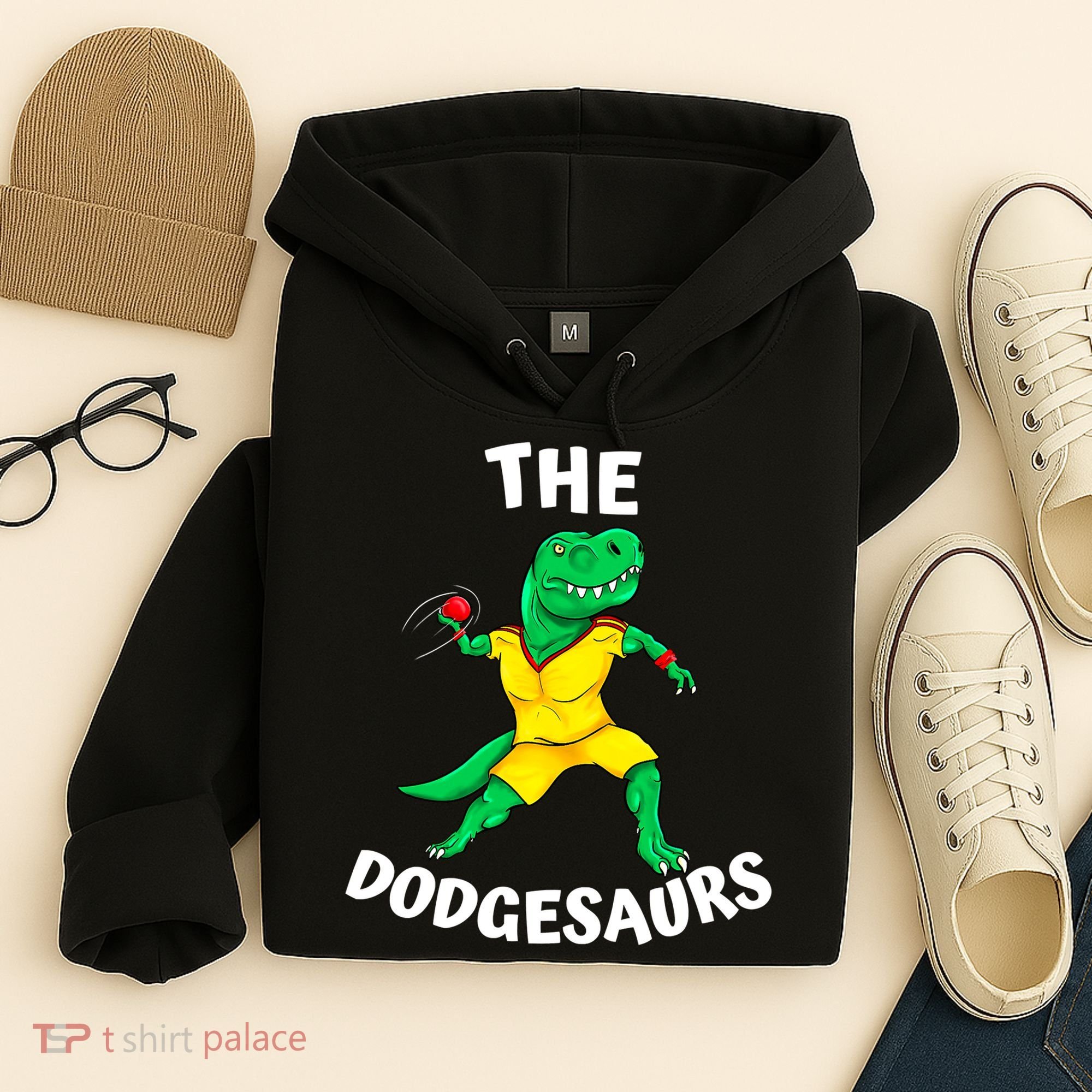 The Dodgesaurs Dodgeball Team Name Funny Dinosaur Dodgeball Hoodie