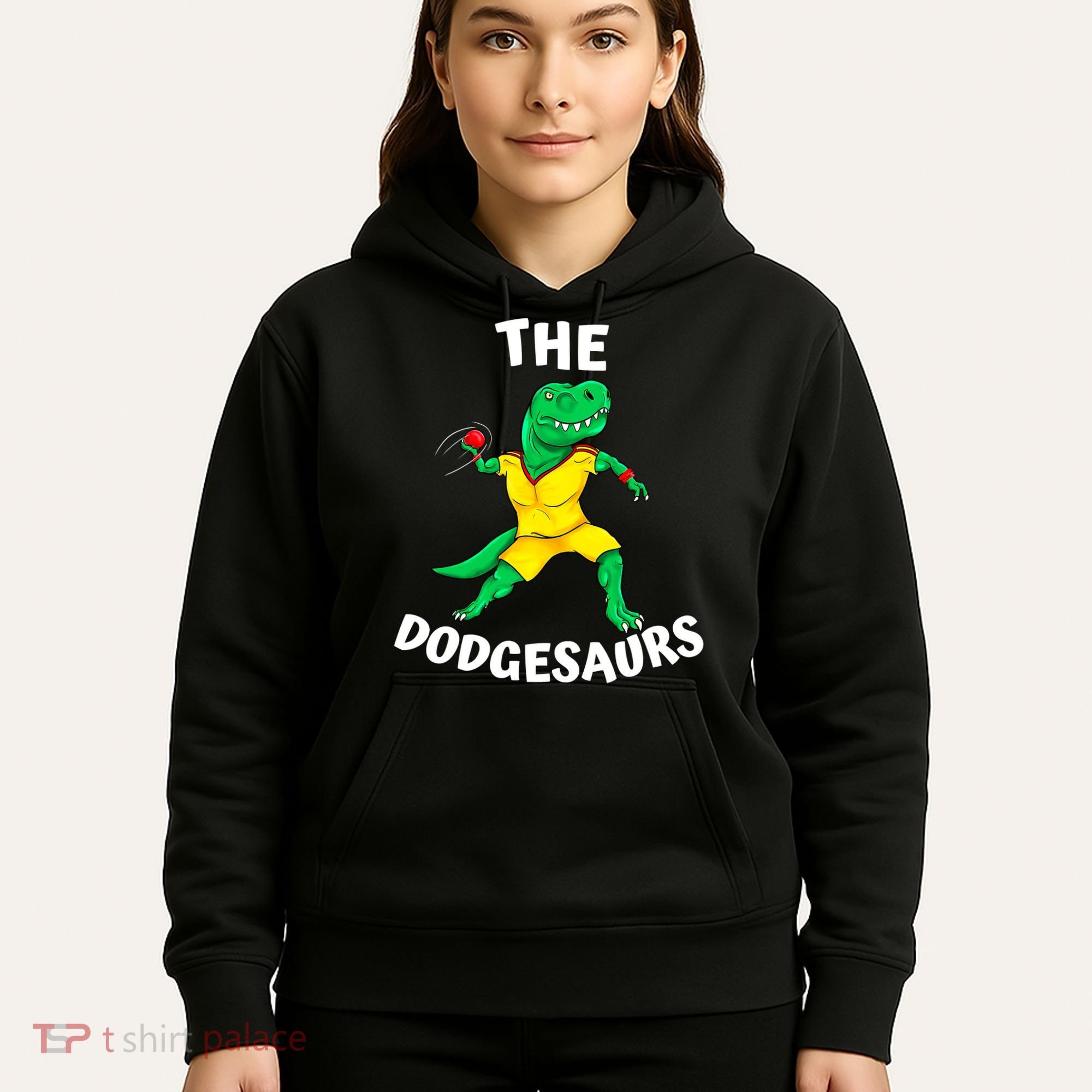The Dodgesaurs Dodgeball Team Name Funny Dinosaur Dodgeball Hoodie