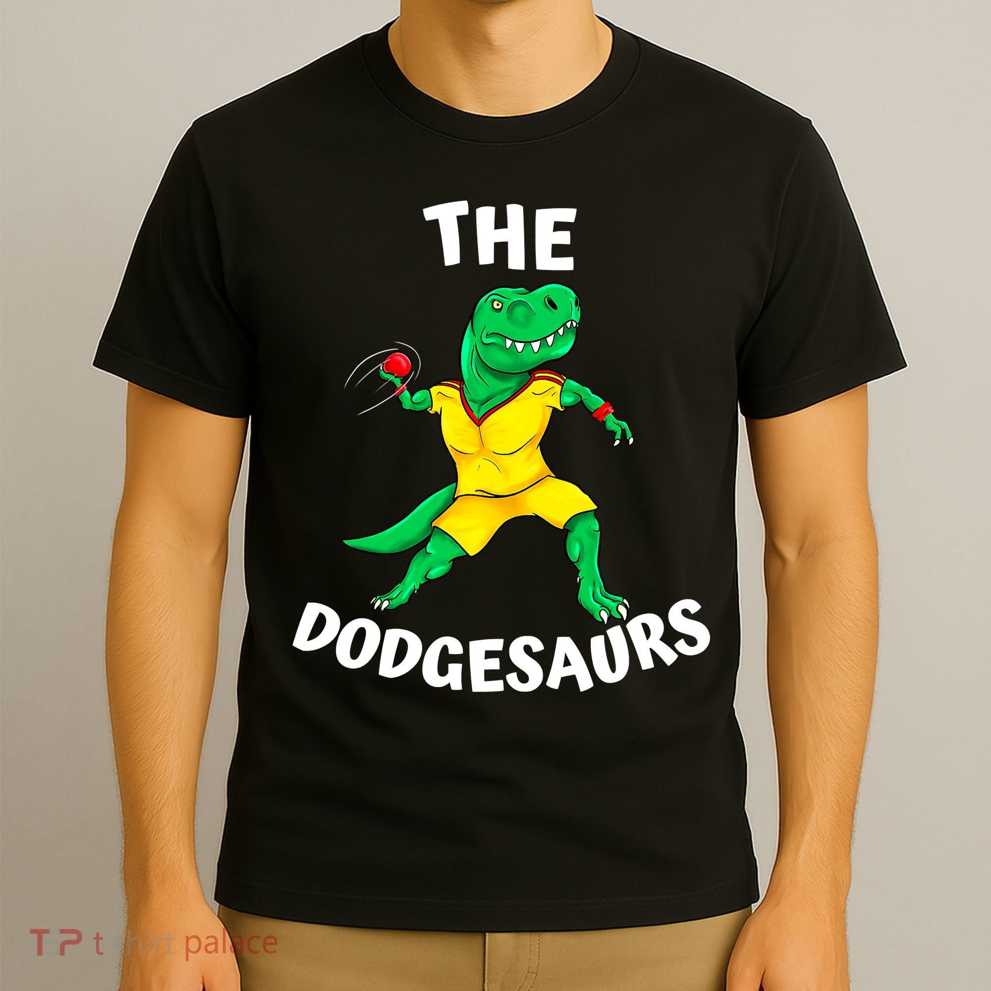 The Dodgesaurs Dodgeball Team Name Funny Dinosaur Dodgeball T-Shirt