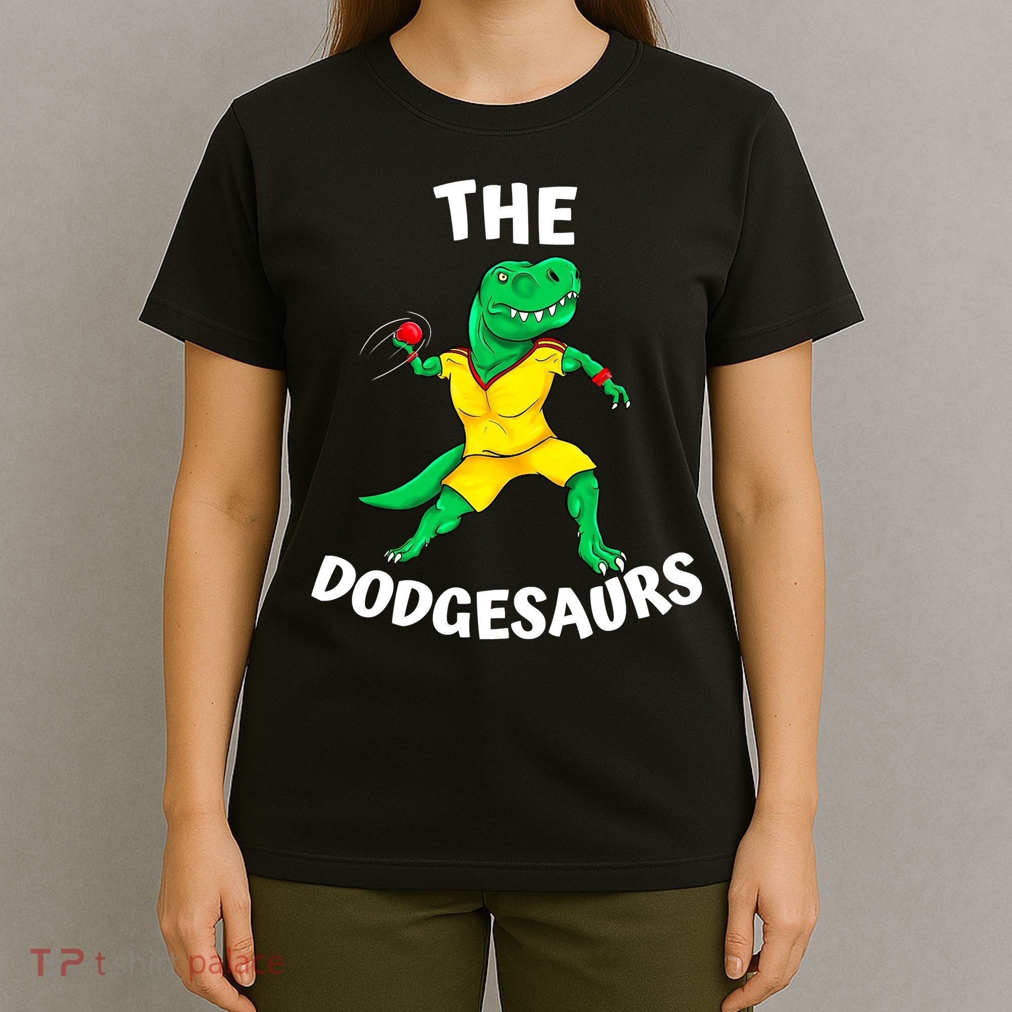 The Dodgesaurs Dodgeball Team Name Funny Dinosaur Dodgeball T-Shirt