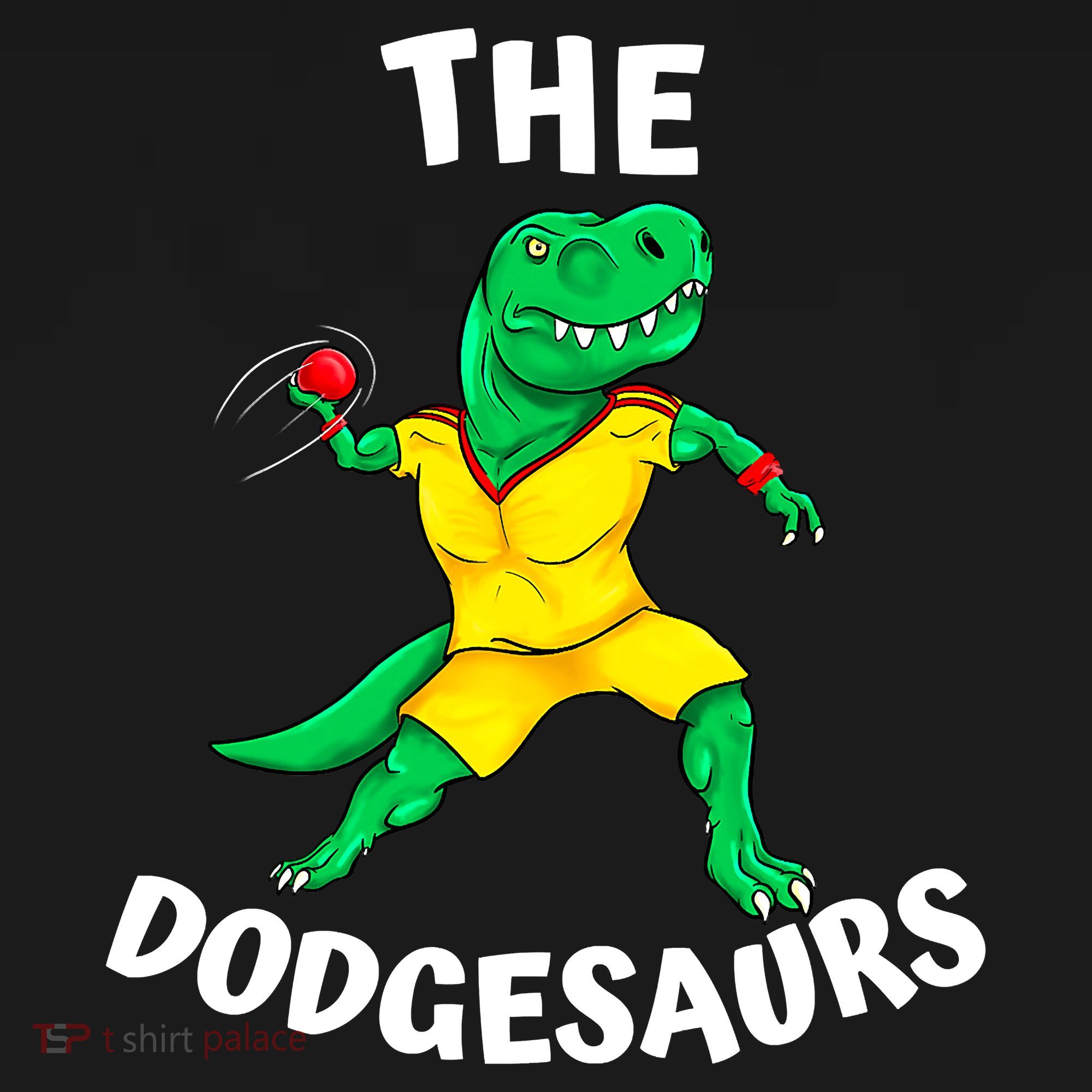 The Dodgesaurs Dodgeball Team Name Funny Dinosaur Dodgeball T-Shirt