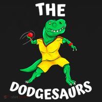 The Dodgesaurs Dodgeball Team Name Funny Dinosaur Dodgeball Women's Hoodie thumb 2