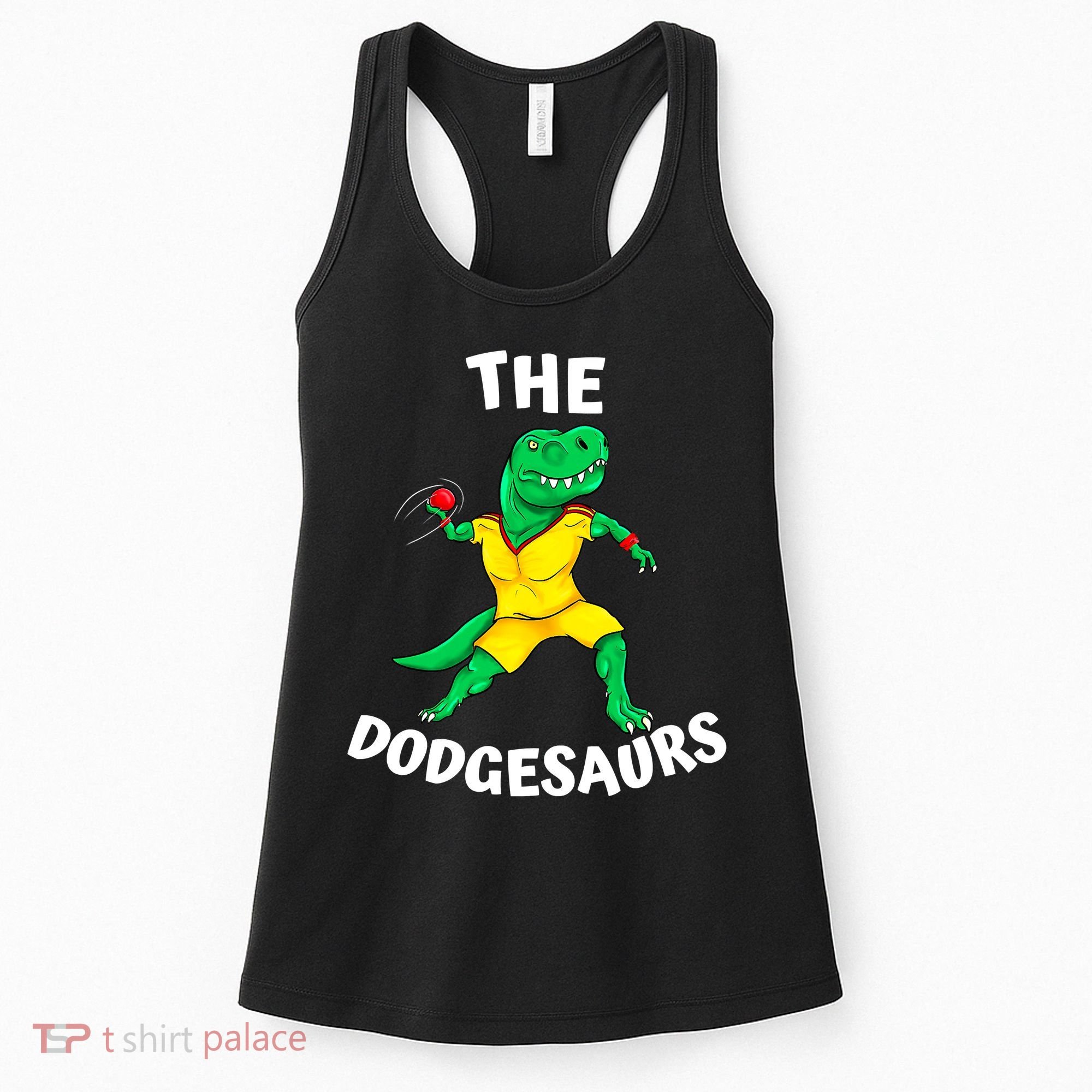 The Dodgesaurs Dodgeball Team Name Funny Dinosaur Dodgeball Women's Tank Top