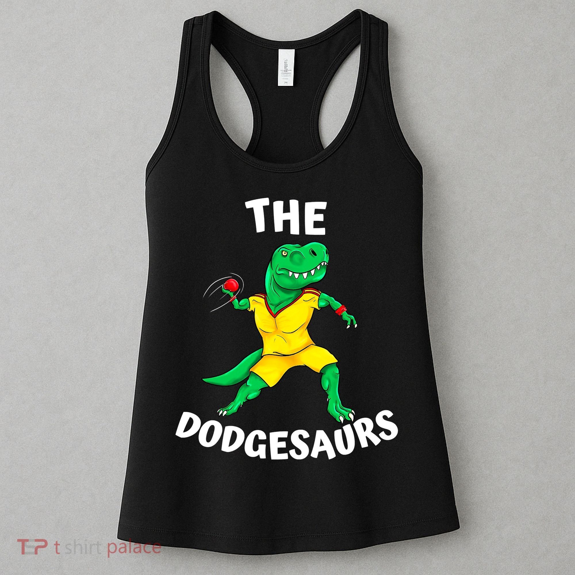 The Dodgesaurs Dodgeball Team Name Funny Dinosaur Dodgeball Women's Tank Top