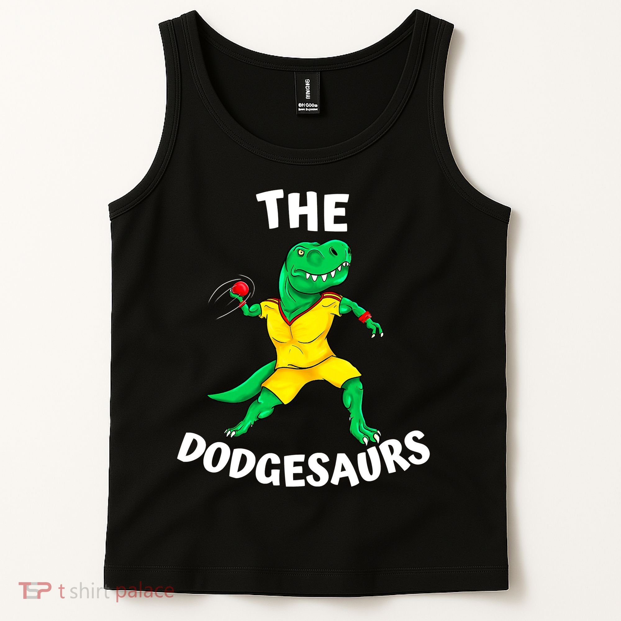 The Dodgesaurs Dodgeball Team Name Funny Dinosaur Dodgeball Tank Top