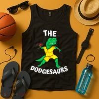 The Dodgesaurs Dodgeball Team Name Funny Dinosaur Dodgeball Tank Top thumb 4