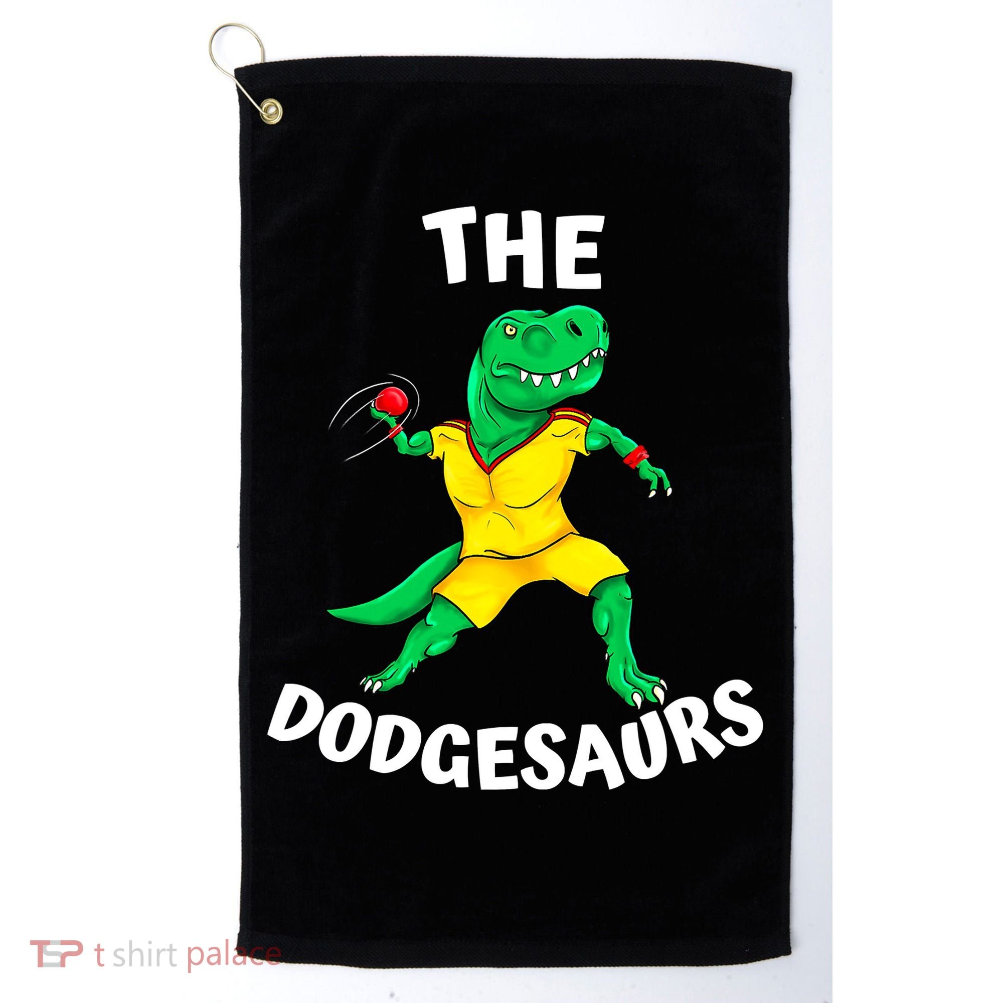 The Dodgesaurs Dodgeball Team Name Funny Dinosaur Dodgeball Golf Towel