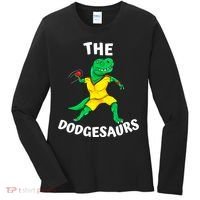 The Dodgesaurs Dodgeball Team Name Funny Dinosaur Dodgeball Women's Long Sleeve Shirt thumb 0