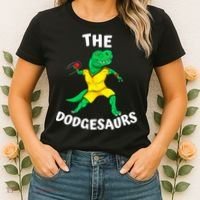 The Dodgesaurs Dodgeball Team Name Funny Dinosaur Dodgeball Women's T-Shirt thumb 2
