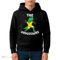 The Dodgesaurs Dodgeball Team Name Funny Dinosaur Dodgeball Kids Hoodie thumb 4