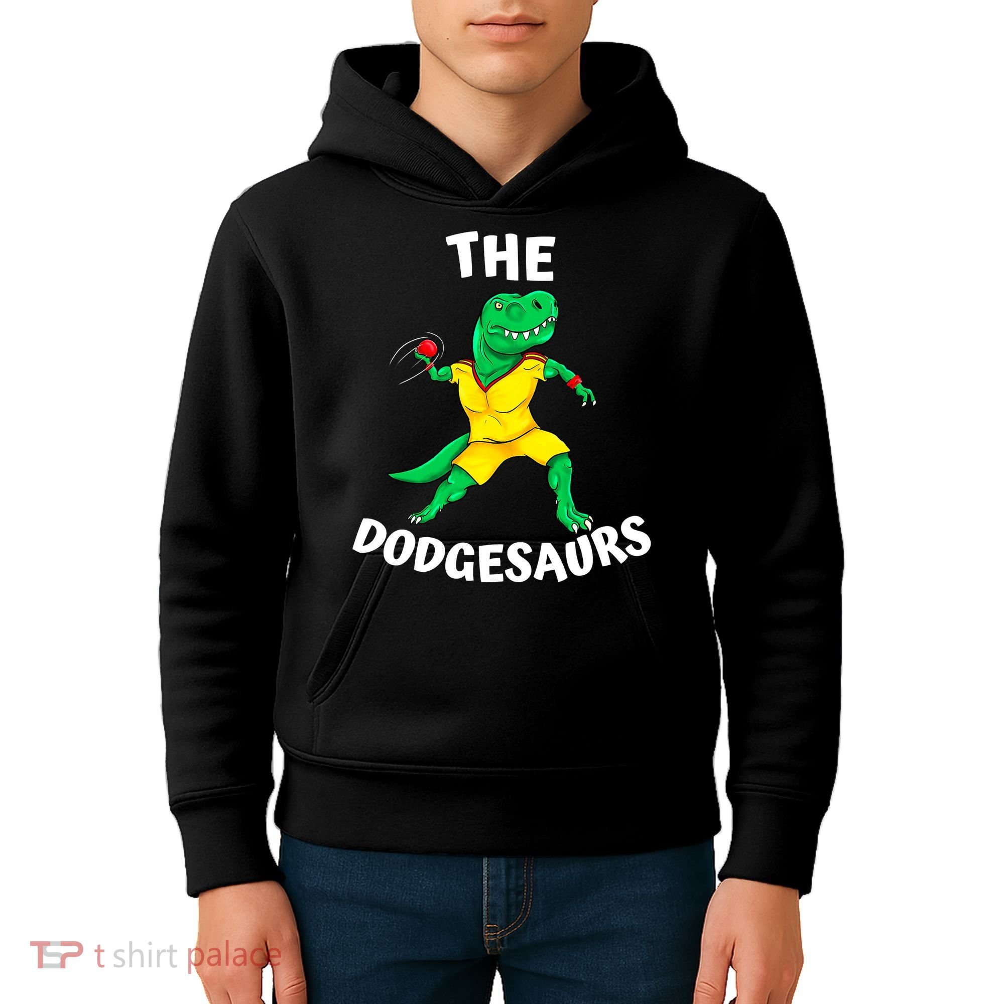 The Dodgesaurs Dodgeball Team Name Funny Dinosaur Dodgeball Kids Hoodie