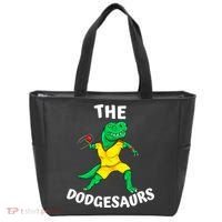 The Dodgesaurs Dodgeball Team Name Funny Dinosaur Dodgeball Tote Bag thumb 0