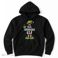Tea Drinking Elf Family Matching Group Christmas Hoodie thumb 0