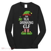 Tea Drinking Elf Family Matching Group Christmas Long Sleeve Shirt thumb 0