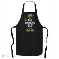 Tea Drinking Elf Family Matching Group Christmas Apron thumb 0