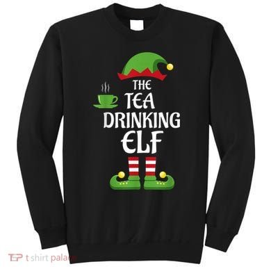 Tea Drinking Elf Family Matching Group Christmas Sweatshirt