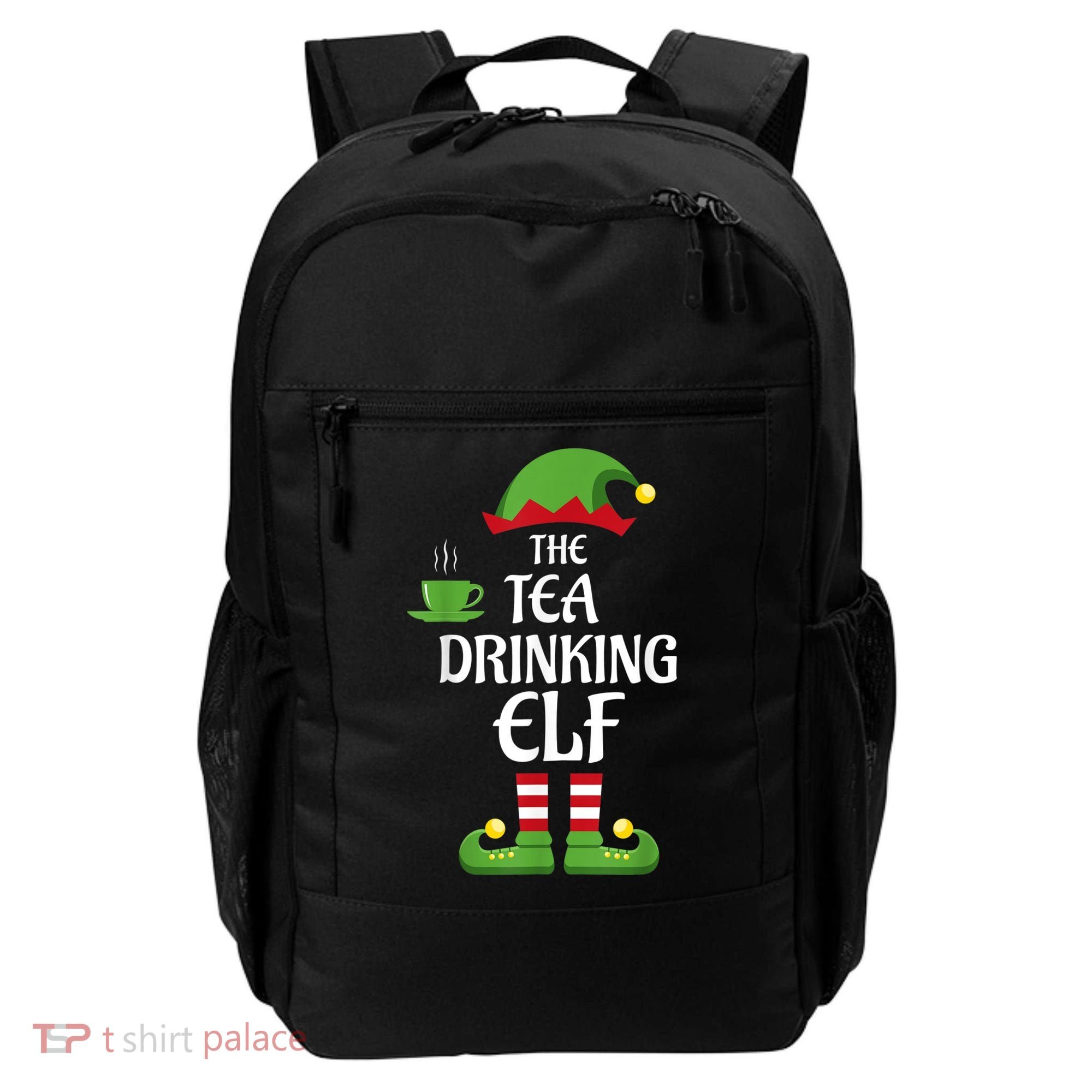 Tea Drinking Elf Family Matching Group Christmas Backpack