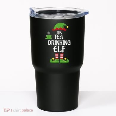 Tea Drinking Elf Family Matching Group Christmas Tumbler