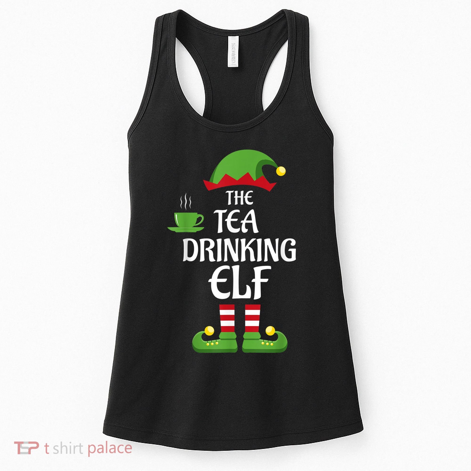 Tea Drinking Elf Family Matching Group Christmas Women's Tank Top