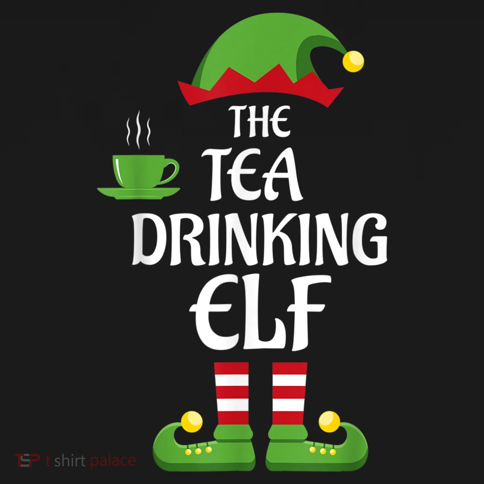 Tea Drinking Elf Family Matching Group Christmas Baby Bodysuit