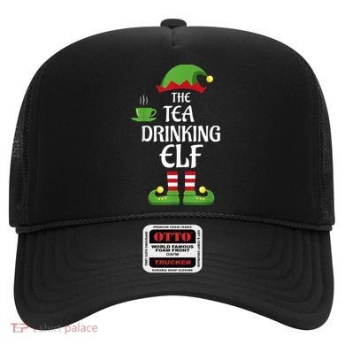 Tea Drinking Elf Family Matching Group Christmas Hat